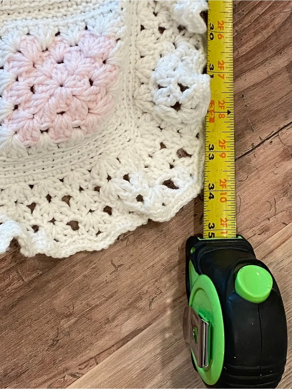 Handmade Crochet Granny Square Baby Blanket in Pastel Colors 34x34 inches